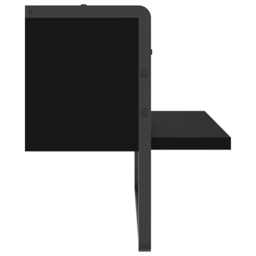 vidaXL Ράφι Τοίχου με Μπάρα Μαύρο 40x25x30cm 1 τεμ.