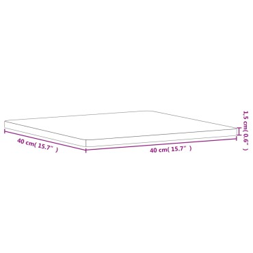 vidaXL Επιφάνεια Τραπεζιού Τετράγωνη 40x40x1,5cm Μασίφ Ξύλο Οξιάς 1 τεμ.
