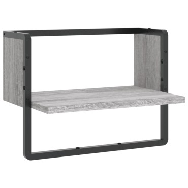 vidaXL Ράφι Τοίχου με Μπάρα Γκρι Sonoma 40x25x30cm 1 τεμ.