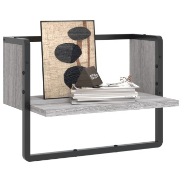 vidaXL Ράφι Τοίχου με Μπάρα Γκρι Sonoma 40x25x30cm 1 τεμ.