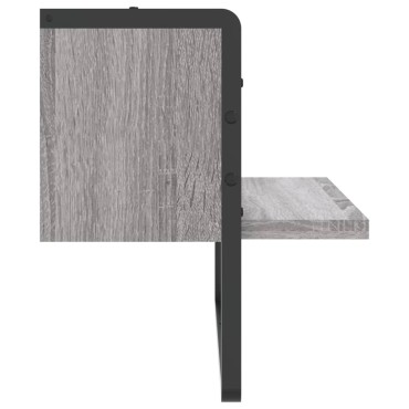 vidaXL Ράφι Τοίχου με Μπάρα Γκρι Sonoma 40x25x30cm 1 τεμ.