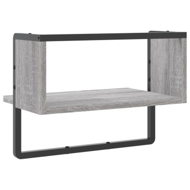 vidaXL Ράφι Τοίχου με Μπάρα Γκρι Sonoma 40x25x30cm 1 τεμ.