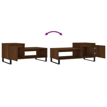 vidaXL Τραπεζάκι Σαλονιού Καφέ Δρυς 100x50x45cm Επεξεργασμ. Ξύλο 1 τεμ.