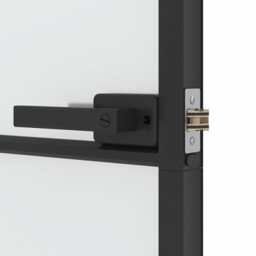 vidaXL Εσωτερική Πόρτα Μαύρη 83 x 201,5 εκ. Ψημένο Γυαλί & Αλουμίνιο