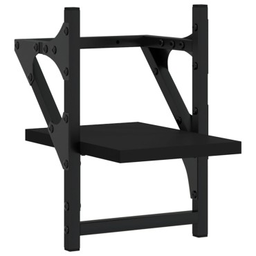 vidaXL Ράφια Τοίχου με Μπάρα 2 τεμ. Μαύρα 20x25x30cm