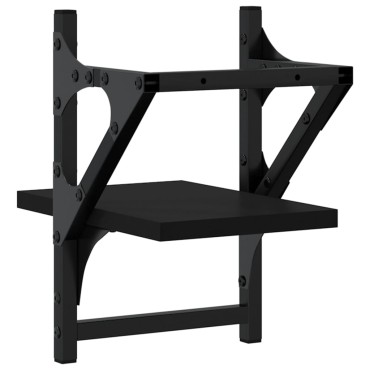 vidaXL Ράφια Τοίχου με Μπάρα 2 τεμ. Μαύρα 20x25x30cm