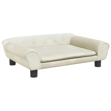 vidaXL Καναπές Παιδικός κρεμ 70x45x26cm από Βελούδο 1 τεμ.