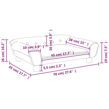 vidaXL Καναπές Παιδικός κρεμ 70x45x26cm από Βελούδο 1 τεμ.