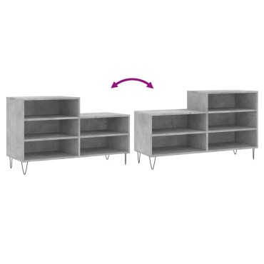 vidaXL Παπουτσοθήκη Γκρι Σκυροδέματος 102x36x60cm Επεξεργασμένο Ξύλο