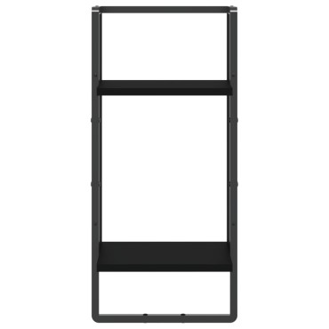 vidaXL Ράφι Τοίχου με Μπάρα Μαύρο 30x25x65cm 1 τεμ.