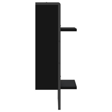 vidaXL Ράφι Τοίχου με Μπάρα Μαύρο 30x25x65cm 1 τεμ.