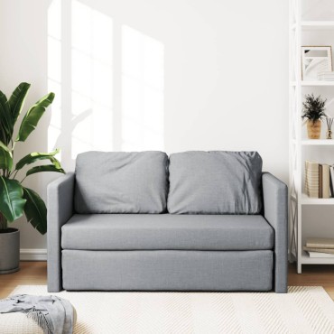 vidaXL Καναπές-Κρεβάτι Δαπέδου 2 σε 1 Αν. Γκρι 112x174x55cm Ύφασμα 1 τεμ. Γωνιακός