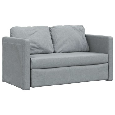 vidaXL Καναπές-Κρεβάτι Δαπέδου 2 σε 1 Αν. Γκρι 112x174x55cm Ύφασμα 1 τεμ. Γωνιακός