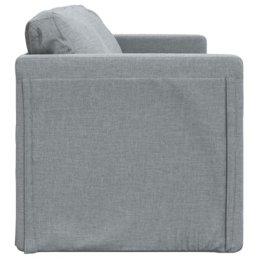 vidaXL Καναπές-Κρεβάτι Δαπέδου 2 σε 1 Αν. Γκρι 112x174x55cm Ύφασμα 1 τεμ. Γωνιακός