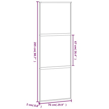 vidaXL Συρόμενη Πόρτα Λευκή 76 x 205 εκ. από Ψημένο Γυαλί / Αλουμίνιο