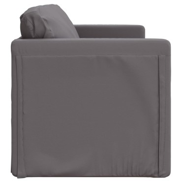 vidaXL Καναπές-Κρεβάτι Δαπέδου 2 σε 1 Γκρι 112x174x55cm Συνθ. Δέρμα 1 τεμ. Γωνιακός
