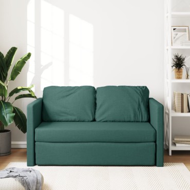 vidaXL Καναπές-Κρεβάτι Δαπέδου 2 σε 1 Πράσινος 112x174x55cm Ύφασμα 1 τεμ. Γωνιακός
