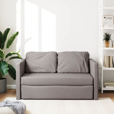 vidaXL Καναπές-Κρεβάτι Δαπέδου 2 σε 1 Taupe 112x174x55cm Ύφασμα 1 τεμ. Γωνιακός