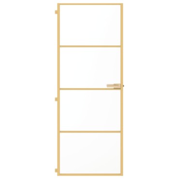 vidaXL Εσωτερική Πόρτα Χρυσή 76 x 201,5 εκ. Ψημένο Γυαλί & Αλουμίνιο