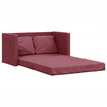 vidaXL Καναπές-Κρεβάτι Δαπέδου 2 σε 1 Μπορντό 112x174x55cm Ύφασμα 1 τεμ. Γωνιακός