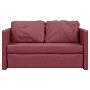 vidaXL Καναπές-Κρεβάτι Δαπέδου 2 σε 1 Μπορντό 112x174x55cm Ύφασμα 1 τεμ. Γωνιακός
