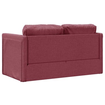 vidaXL Καναπές-Κρεβάτι Δαπέδου 2 σε 1 Μπορντό 112x174x55cm Ύφασμα 1 τεμ. Γωνιακός