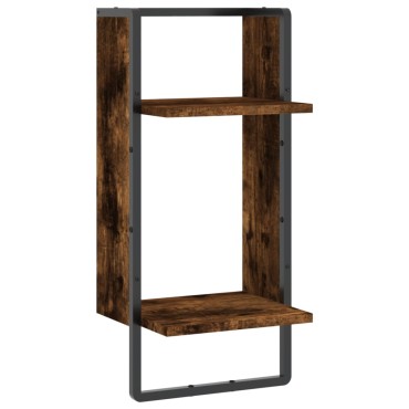 vidaXL Ράφι Τοίχου με Μπάρα Καπνιστή Δρυς 30x25x65cm 1 τεμ.