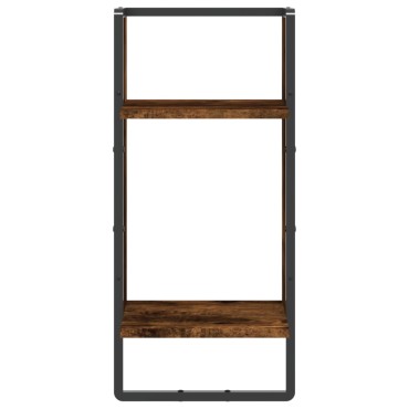 vidaXL Ράφι Τοίχου με Μπάρα Καπνιστή Δρυς 30x25x65cm 1 τεμ.
