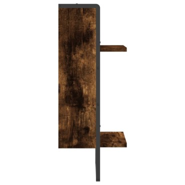 vidaXL Ράφι Τοίχου με Μπάρα Καπνιστή Δρυς 30x25x65cm 1 τεμ.