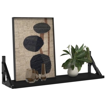 vidaXL Ράφια Τοίχου 2 τεμ. Μαύρα 60x15x15,5cm