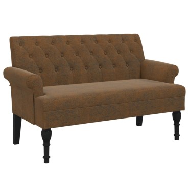 vidaXL Παγκάκι με Πλάτη Καφέ 120x62x75,5cm Συνθετικό Καστόρι