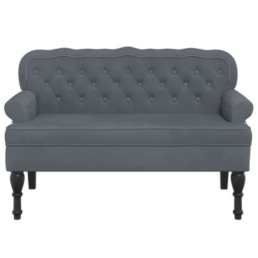 vidaXL Παγκάκι με Πλάτη Σκούρο Γκρι 119,5x64,5x75cm Βελούδινο
