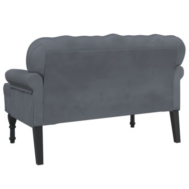 vidaXL Παγκάκι με Πλάτη Σκούρο Γκρι 119,5x64,5x75cm Βελούδινο