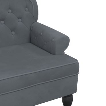 vidaXL Παγκάκι με Πλάτη Σκούρο Γκρι 119,5x64,5x75cm Βελούδινο
