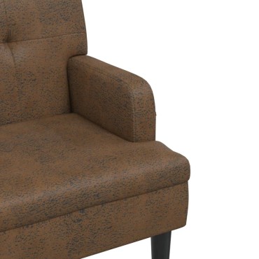 vidaXL Παγκάκι με Πλάτη Καφέ 112x65,5x75cm από Συνθετικό Καστόρι
