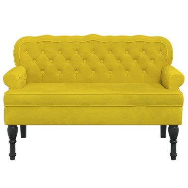 vidaXL Παγκάκι με Πλάτη Κίτρινο 119,5x64,5x75cm Βελούδινο