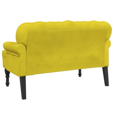 vidaXL Παγκάκι με Πλάτη Κίτρινο 119,5x64,5x75cm Βελούδινο