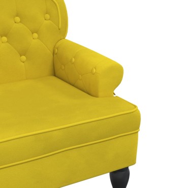 vidaXL Παγκάκι με Πλάτη Κίτρινο 119,5x64,5x75cm Βελούδινο