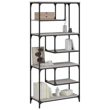 vidaXL Βιβλιοθήκη Γκρι Sonoma 81x36x176cm από Επεξεργ. Ξύλο 1 τεμ.