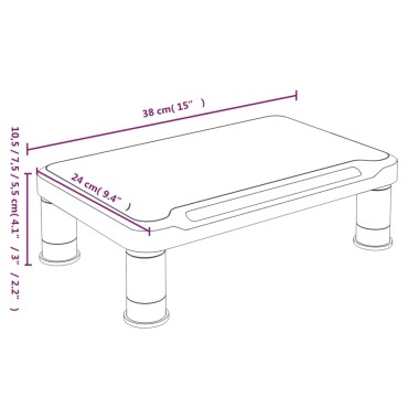 vidaXL Βάση Οθόνης Μαύρη 38x24x10,5cm