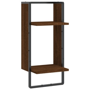 vidaXL Ράφι Τοίχου με Μπάρα Καφέ Δρυς 30x25x65cm 1 τεμ.