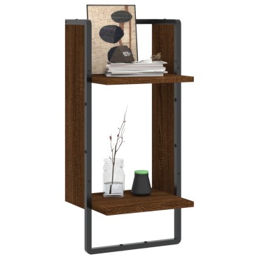 vidaXL Ράφι Τοίχου με Μπάρα Καφέ Δρυς 30x25x65cm 1 τεμ.