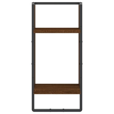 vidaXL Ράφι Τοίχου με Μπάρα Καφέ Δρυς 30x25x65cm 1 τεμ.