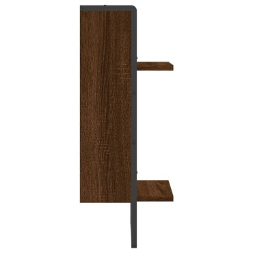 vidaXL Ράφι Τοίχου με Μπάρα Καφέ Δρυς 30x25x65cm 1 τεμ.