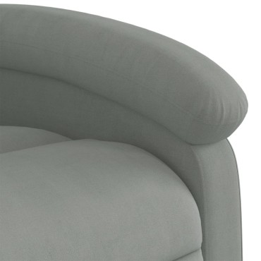 vidaXL Πολυθρόνα Μασάζ Ανακλινόμενη Ανοιχτό Γκρι Βελούδινη 71x86,5x99,5cm 1 τεμ.