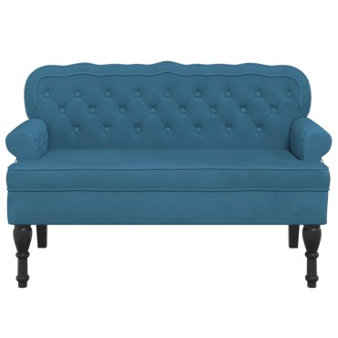 vidaXL Παγκάκι με Πλάτη Μπλε 119,5x64,5x75cm Βελούδινο