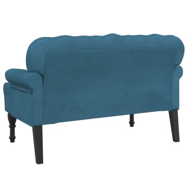 vidaXL Παγκάκι με Πλάτη Μπλε 119,5x64,5x75cm Βελούδινο