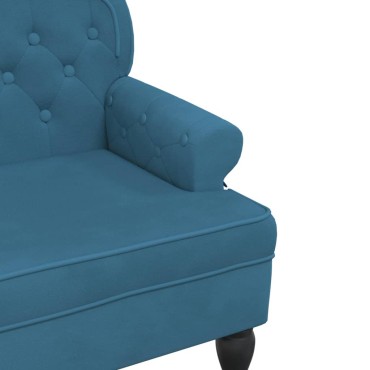 vidaXL Παγκάκι με Πλάτη Μπλε 119,5x64,5x75cm Βελούδινο