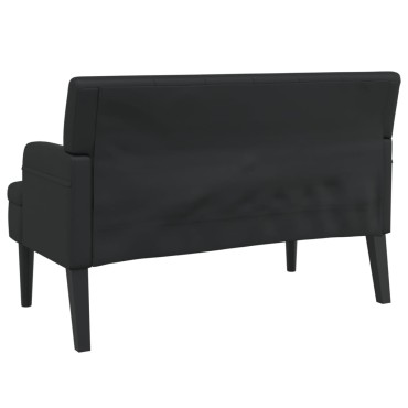vidaXL Παγκάκι με Πλάτη Μαύρο 112x65,5x75cm από Συνθετικό Δέρμα