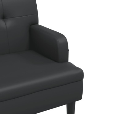 vidaXL Παγκάκι με Πλάτη Μαύρο 112x65,5x75cm από Συνθετικό Δέρμα